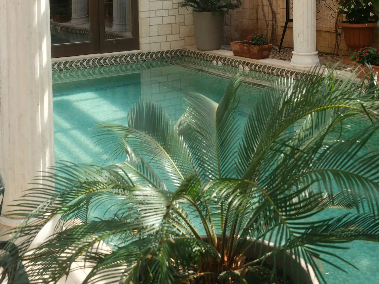 Saltwater pool in the courtyard